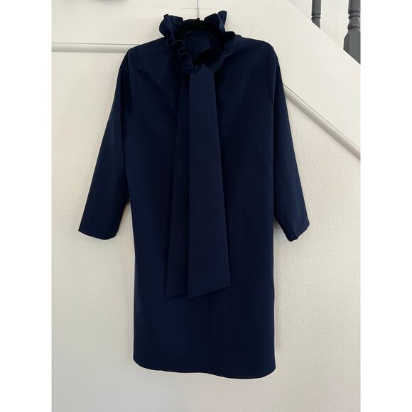Tuckernuck Blue Ruffled  Womens Dress XL Quiet Luxury Office Academia Career - Picture 1 of 16